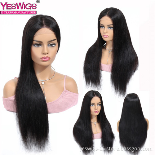 Wholesale Lace Wig Vendors Straight Raw Peruvian Remy Cuticle Aligned Human Hair wig Cheap 13X4 Lace Closure Wig For Black Women